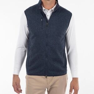 NWT Bobby Jones Performance Heathered Full Zip Fleece Vest- XL